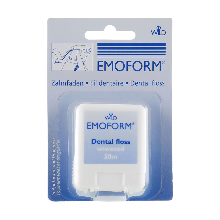 Зубна нитка Dr. Wild Emoform невощена, тонка, 50 м